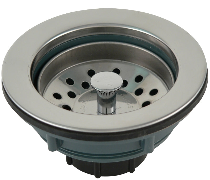 Plumb Pak PP20665 Plastic Fixed Post Style Kitchen Sink Strainer, Stainless Steel