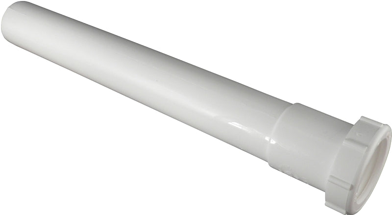Plumb Pak PP205512 Extension Tube, 1-1/2 in Dia X 12 in L, Slip Joint, Plastic, White