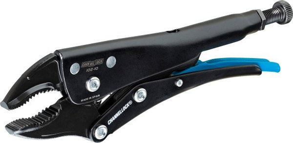 Channellock Locking Pliers 102-10 - Curved Jaw, Wire Cutter, Epoxy Resin Coating, Forged Steel - 10 In