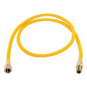 Eastman 10YE515060B Eastman EZ-10 Series Gas Connector, 1/2 in, FIP x MIP, 304 Stainless Steel, Epoxy-Coated, 60 in L