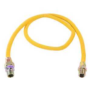 Eastman 10YE50V048B Eastman Gas Connector, 3/8 x 1/2 in, FIP x MIP, Stainless Steel, Epoxy-Coated, 48 in L, 3/8 in OD
