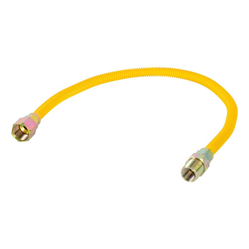 Eastman 10YE515024B Eastman Steel-Flex EZ-10 Series Gas Connector, 1/2 in, FIP x MIP, Stainless Steel, Epoxy-Coated, 24 in L