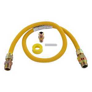 Eastman 48-in 3/4-in Mip Inlet x 3/4-in Mip Outlet Stainless Steel Gas Appliance Installation Kit
