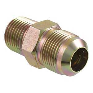 Eastman 15/16 Inch OD Flare x 1/2 Inch MIP (Tapped 3/8 in. FIP) Gas Fitting Adapter for Natural Gas and Liquid Propane, Zinc Plated Steel, 62730B