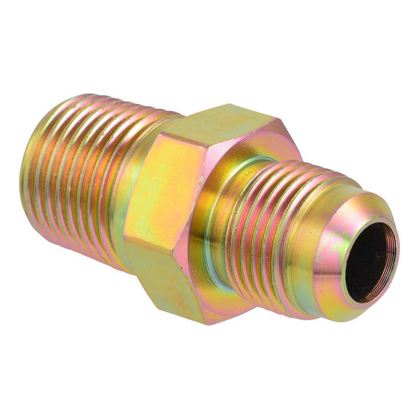 Eastman 1/2 Inch OD Flare x 1/2 Inch MIP Gas Fitting Adapter for Natural Gas and Liquid Propane, Zinc Plated Steel, 65704B
