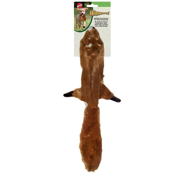 SPOT Skinneeez Squirrel 23-Inch Stuffing-Free Plush Dog Toy - Realistic Design with 2 Squeakers - Durable, Soft Polyester for Medium & Large Dogs - Tug, Fetch & Shake Play - for Moderate Chewers 5368