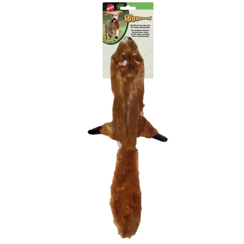 SPOT Skinneeez Squirrel 23-Inch Stuffing-Free Plush Dog Toy – Realistic Design with 2 Squeakers – Durable, Soft Polyester for Medium & Large Dogs – Tug, Fetch & Shake Play – for Moderate Chewers