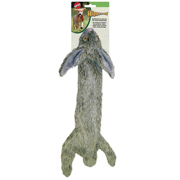 SPOT Skinneeez Rabbit 22 Inch Stuffing-Free Plush Dog Toy with Dual Squeakers - Long Interactive Chew Toy for Medium and Large Dogs - Mess-Free Play for Light & Moderate Chewers 5366