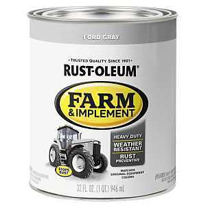 Rust-Oleum 280154 Farm & Implement Enamel Paint, Quart, Ford Gray, (Pack of 1)