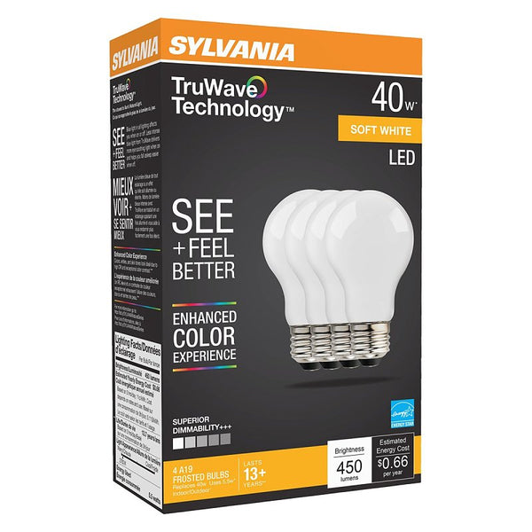 Sylvania LED A19 E26 Sw 40W 4PK 40668