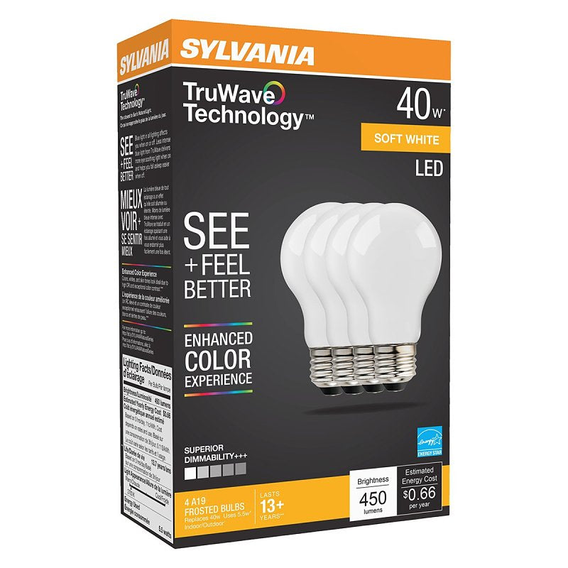 LED A19 E26 SW 40W 4PK