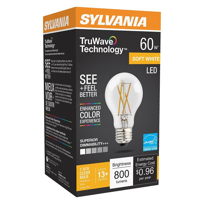 Sylvania 40700 - LED8A19DIMCL92713YTLRP 6/CS 1/SKU A19 A Line Pear LED Light Bulb