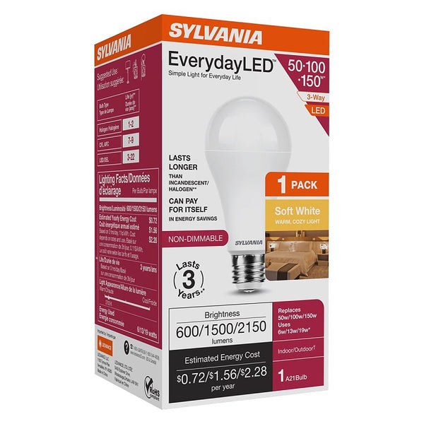 Sylvania Bulb LED 3WAY SWHT 50/100/150W 42052