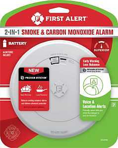 First Alert Voice and Location Alert Battery-Powered Photoelectric Smoke and Carbon Monoxide Detecto