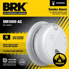 BRK Brands First Alert BRK Interconnect Hardwire Smoke Alarm with Battery Backup & Voice Alerts, 1-Pack 1046721