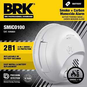 First Alert BRK SMCO100 Battery-Operated Combination Smoke & Carbon Monoxide Alarm, 1-Pack