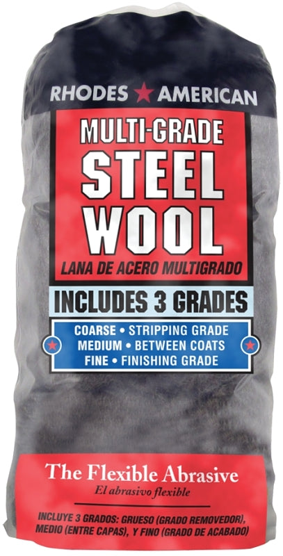 Rhodes American 0000 Grade Medium Steel Wool Pad 12 pk