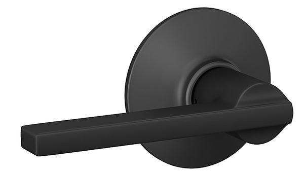 Schlage F10 V LAT 622 Latitude Door Lever, Hall & Closet Passage Lock, Matte Black F10LAT622