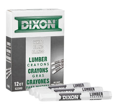 Dixon - 464-52300 Industrial Lumber Marking Crayons, 4.5" x 1/2" Hex, White, 12 Count (Pack of 1) (52300)