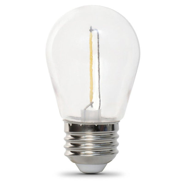Feit Electric S14 LED Filament Light Bulbs, High Output, 2200K Warm White, 70 Lumens, String Light Replacement Bulbs, 15,000-Hour Lifespan, Clear Durable Housing, S14/822/FILED/4, 4 Pack