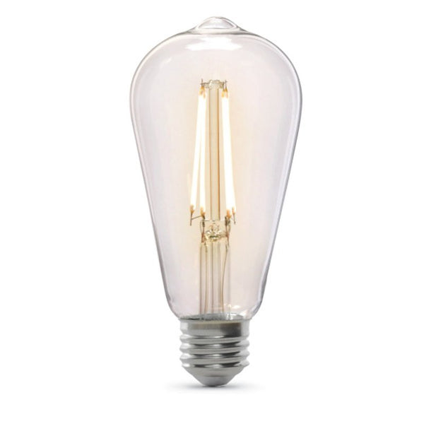 Feit Electric ST19 E26 (Medium) LED Dusk to Dawn Bulb Soft White 60 Watt Equivalence 1 pk ST19CL927CA/DD/FI