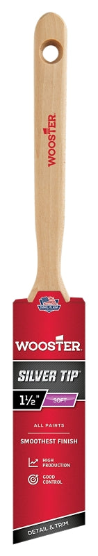 Wooster Brush 5221-1 1/2 5221-3 Silver Tip Angle Sash Paintbrush, 1-1/2 Inch