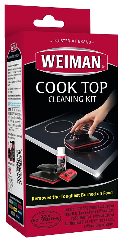 Weiman Complete Cook Top Cleaning Kit - Cook Top Cleaner and Polish 2 oz, Scrubbing Pad, Cleaning Tool, Cook Top Razor Scraper
