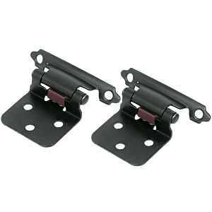 Strategic Brands 59933 Laurey Flush Self-Closing Cabinets Hinge Matte Black - 6 Pair