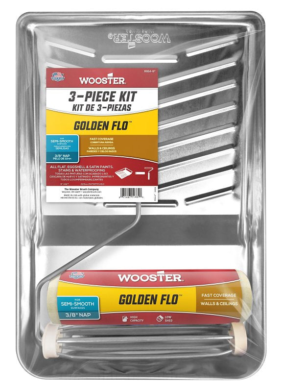 Wooster Golden Flo Threaded End 9 in. W Cage Paint Roller Kit R914-9