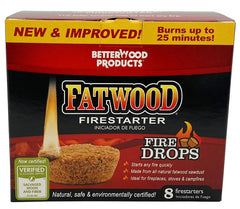 Better Wood Products Fatwood Firedrops Firestarters, 8-Count 08808