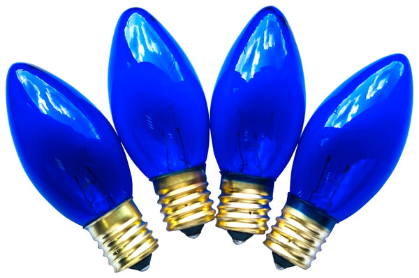 Santas Forest 19294 Christmas C9 Candelabra Base Replacement Bulb, Transparent Blue (Pack of 20)