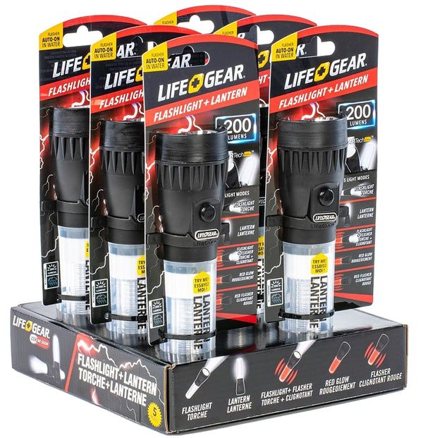 Life+Gear 7.8" 200-Lumen Floating Flashlight and Lantern, Red (41-3744)