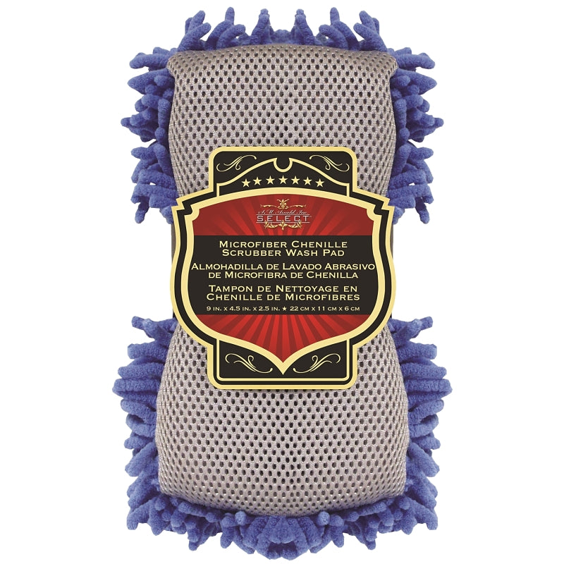 Arnold 25-333 9 X 4.5 X 2 .5 2-In-1 Bone Shape Microfiber Chenille Wash Sponge Pad. One Side Microfiber Mesh One Side Chenille. Foam Lining Elastic Cuff (Carded)