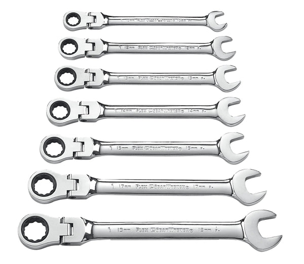 Danaher Tool Group GEARWRENCH 7 Pc. 12 Point Flex Head Ratcheting Combination Metric Wrench Set - 9900D