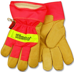 Kinco Lined Hi-Vis Orange Grain Pigskin Palm with Safety Cuff Glove 1938-M