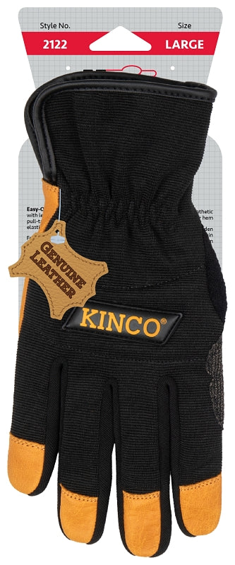 KincoPro 2122 Grain Goatskin/Synthetic Hybrid Work Glove - New to Market! Lightweight, Foam Padded Knuckle Protection, Cut Resistant Patch, Shock Absorbing Palm Pads (Extra Large)