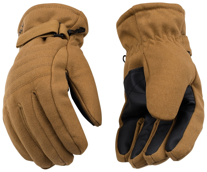 Kinco HydroFlector Lined Waterproof Brown Duck Ski Glove with Pull-Strap, Large