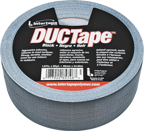 IPG JobSite DUCTape, Colored Duct Tape, 1.88" x 60 yd, Black (Single Roll) 20C-BK2