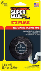 Super Glue The Original 15408 E-Z Fuse Tape, black, 1 inches width x 10 feet length 11710161