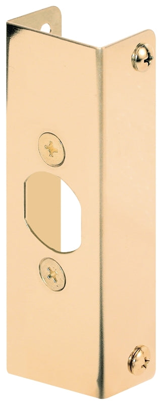 Defender Security U 9566 Door Edge Reinforcer, 1-3/8-Inch Thick by 1-Inch Deep by 4-1/2-Inch Thick, Brass