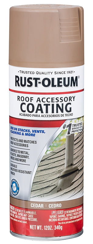 Rust-Oleum 314061 Roofing Accessory Coating Spray, 12 oz, Cedar, (Pack of 1)
