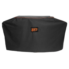 Loco Cookers 36 Inch Universal Grill Cover with SmartTemp, Zippered Back, Ventilation Pockets, and Cart for Patio, Lawn, and Garden, Black, 20230502103
