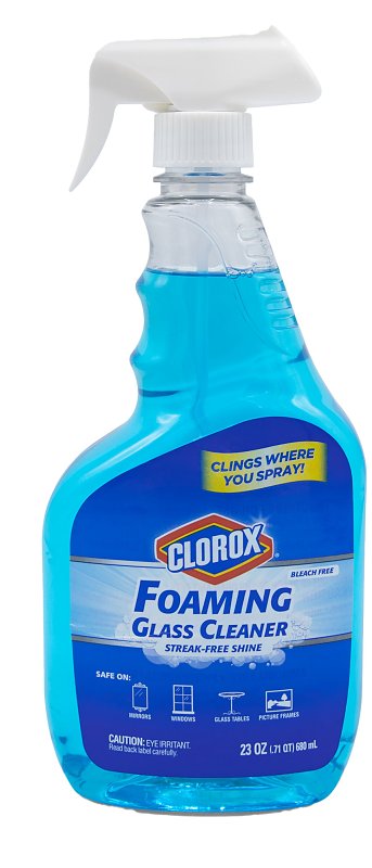 Clorox Foaming Glass Cleaner Trigger Spray | All Purpose Window and Glass Cleaner Spray | Window Cleaning Spray | Streak-Free & No-Drip formula Glass Cleaners for Windows and Mirrors, 23 Oz