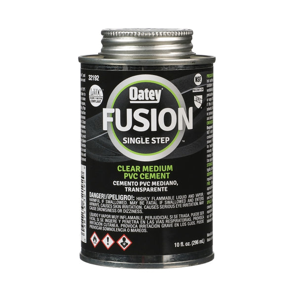 Oatey Fusion 10 Oz. Single-Step Medium Bodied Clear Priming PVC Cement - 1 Each 32192