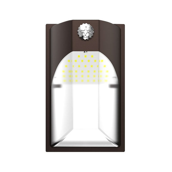 HALO 100- Watt Equivalent, Integrated LED, Bronze, Dusk to Dawn Wall Pack Light, Field Selectable CCTs up to 5000K EWP15FSDBZ