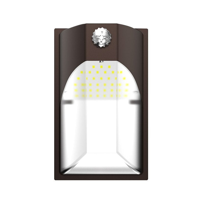 HALO 100- Watt Equivalent, Integrated LED, Bronze, Dusk to Dawn Wall Pack Light, Field Selectable CCTs up to 5000K