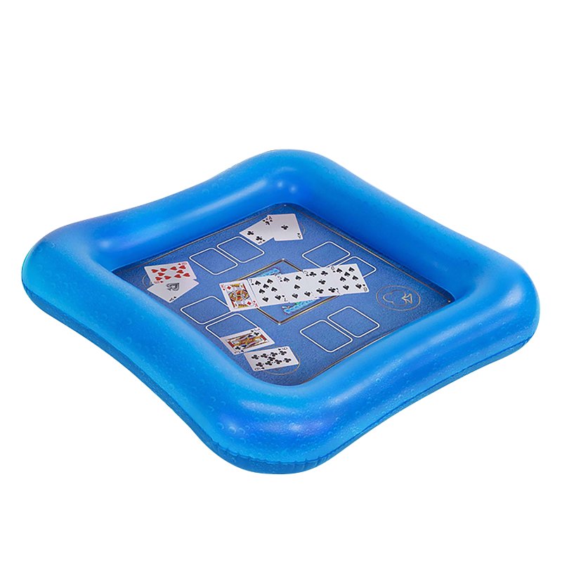 Poolcandy Floating Game Table with Waterproof Playing Cards – 28” Inflatable Pool Card Table, Puncture-Resistant Vinyl, Self-Floating Poker Game Set