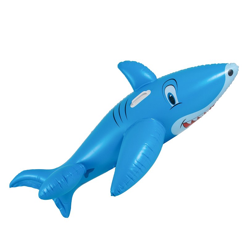 PoolCandy 6FT Shark Ride-On Pool Float – Giant Inflatable Raft with Grab Handles, Heavy-Duty PVC, Fun Summer Water Toy for Kids & Adults at Beach or Lake