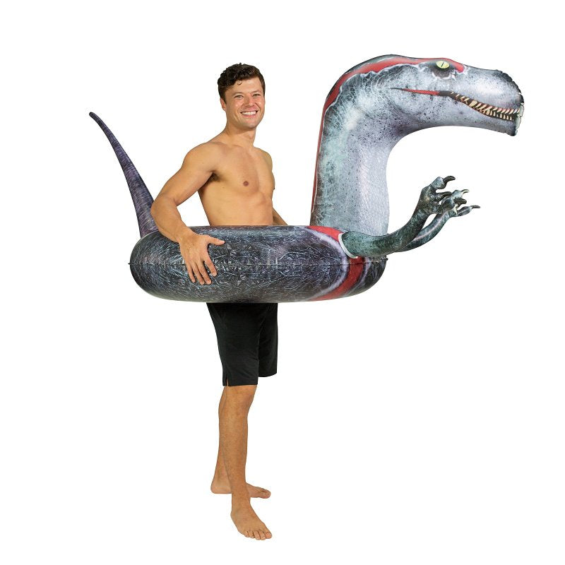 PoolCandy Inflatable 42" inch Animal Pool Tubes and Swim Rings (Velociraptor Dinosaur Inflatable 42" inch Pool Tube)