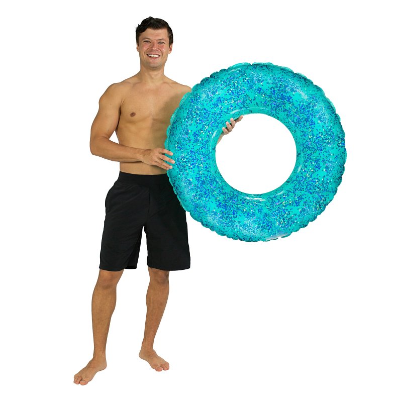 SplashParty 36" Beach & Pool Tube with Aqua Glitter